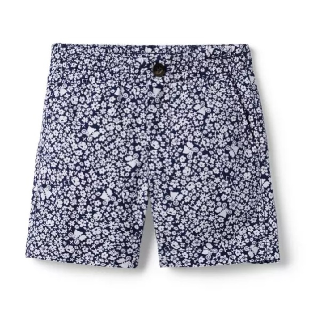 Janie and Jack E.T. Floral Poplin Shorts (Navy/White) Size 4